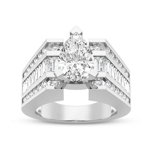 Pear without Halo Channel Engagement Ring (SKU#03287RG)