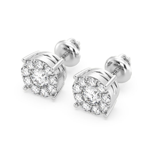 10Stones Composite Cluster Earrings In Round Shape (SKU#DEF202)