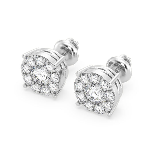 10Stones Composite Cluster Earrings In Round Shape (SKU#DEF203)