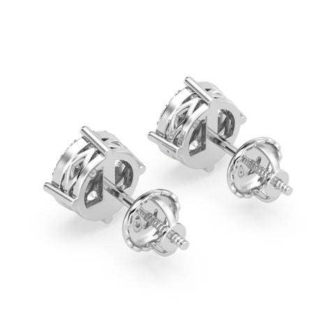 17Stones Solitaire Cluster Earrings In Round Shape (SKU#DEF224)