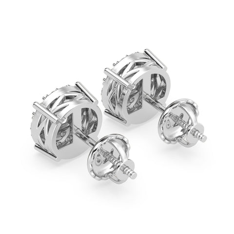 17Stones Solitaire Cluster Earrings In Round Shape (SKU#DEF226)