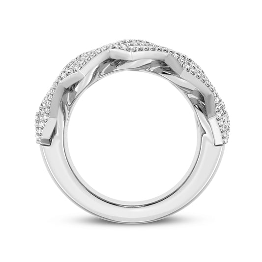 18.20mm Raised Baguette And Round Combination Men's Cuban Band (SKU#04199RG)