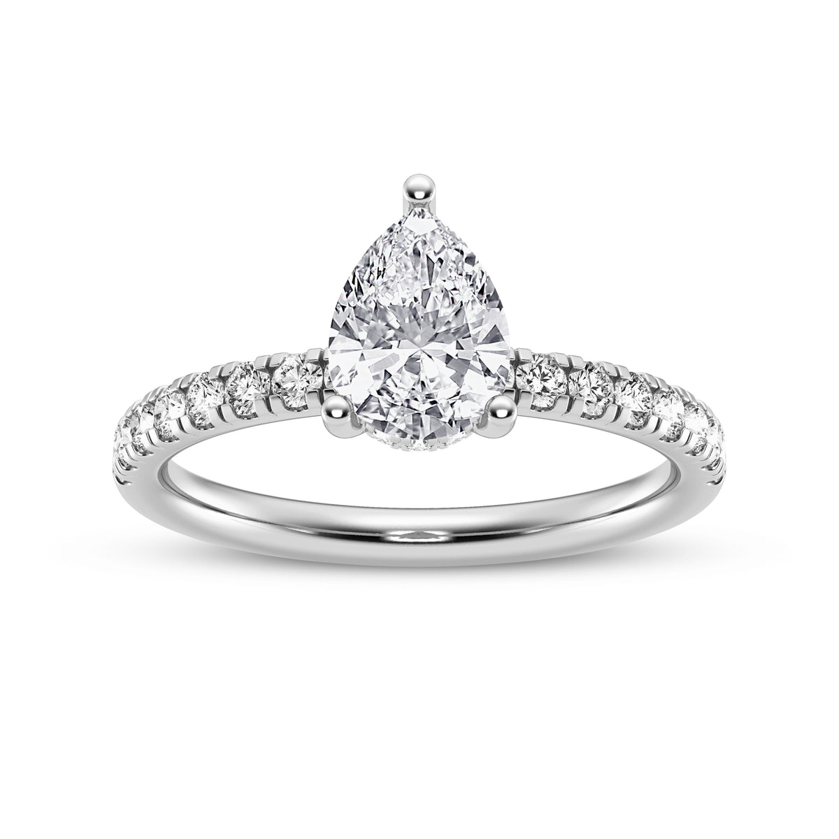 Pear Without Halo Engagement Ring (SKU#09989RG-100)
