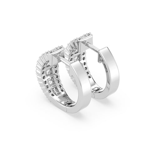 Hoop Earring With Round And Baguette Combination (SKU#10391AER)