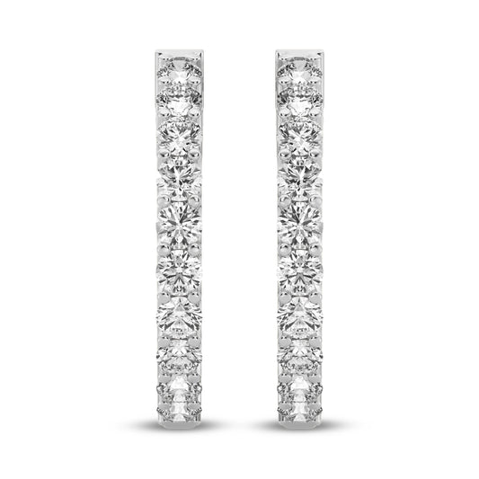 Diamond Hoops Earrings 1.95 Cts