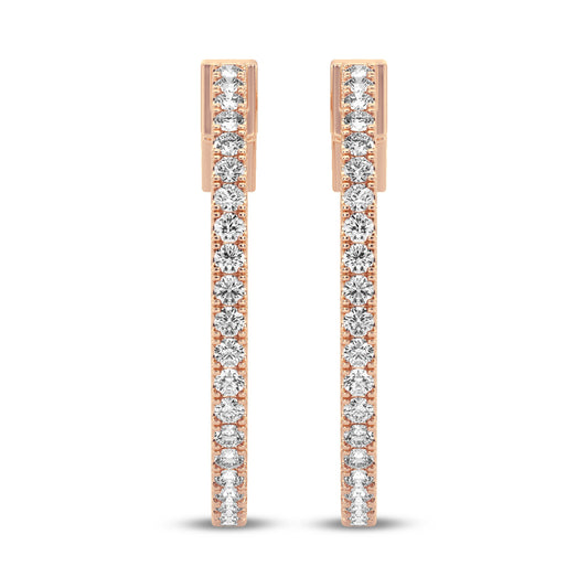 Diamond Hoops Earrings 1.00 Cts