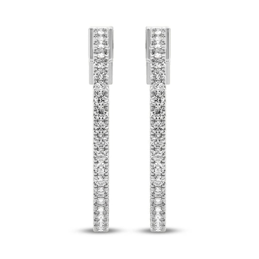 Diamond Hoops Earrings 1.00 Cts