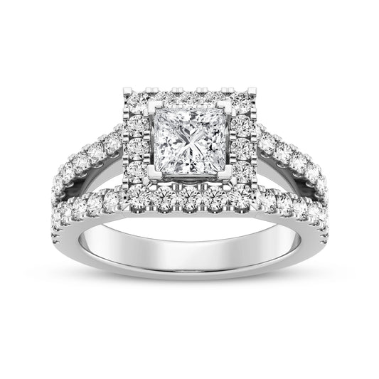 Princess Halo Split Shank Engagement Ring (SKU#10013RG-100)