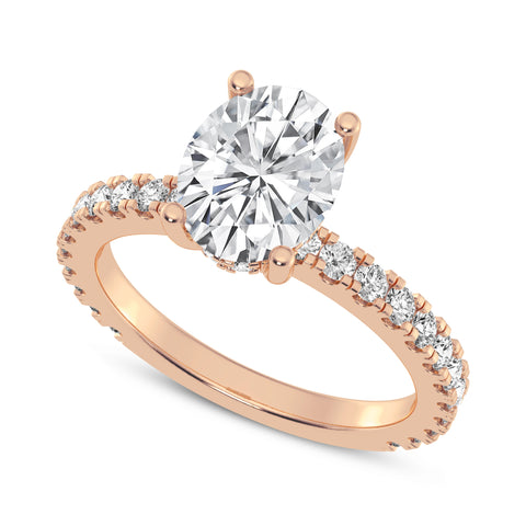 Oval Without Halo Engagement Ring (SKU#10040RG-200)