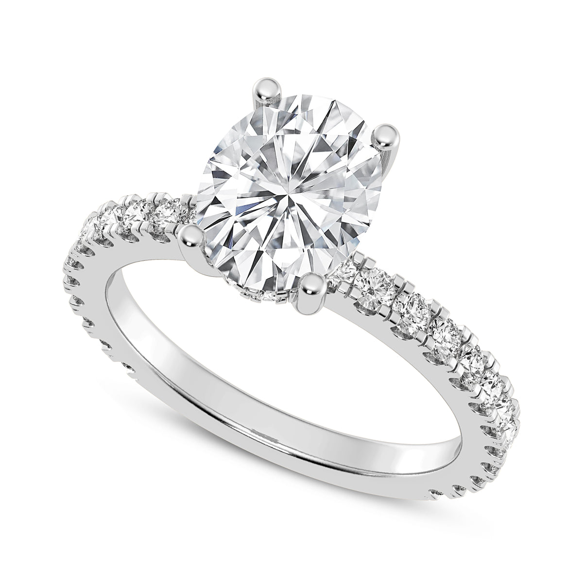 Oval Without Halo Engagement Ring (SKU#10040RG-200)