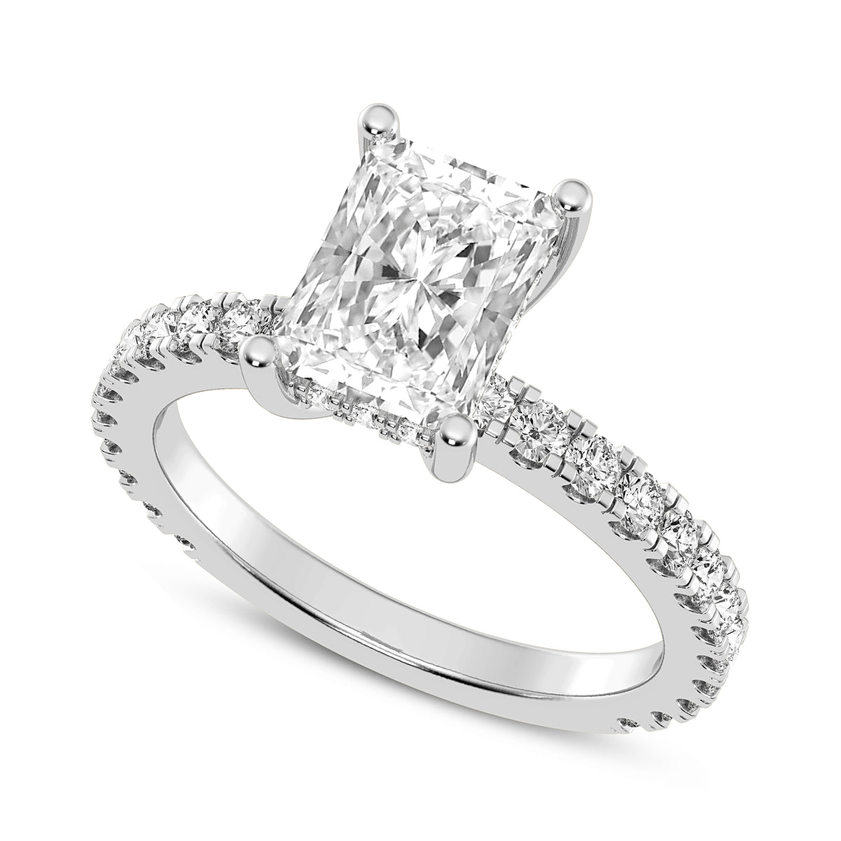 Radiant Cut Without Halo Engagement Ring (SKU#10039RG-200)