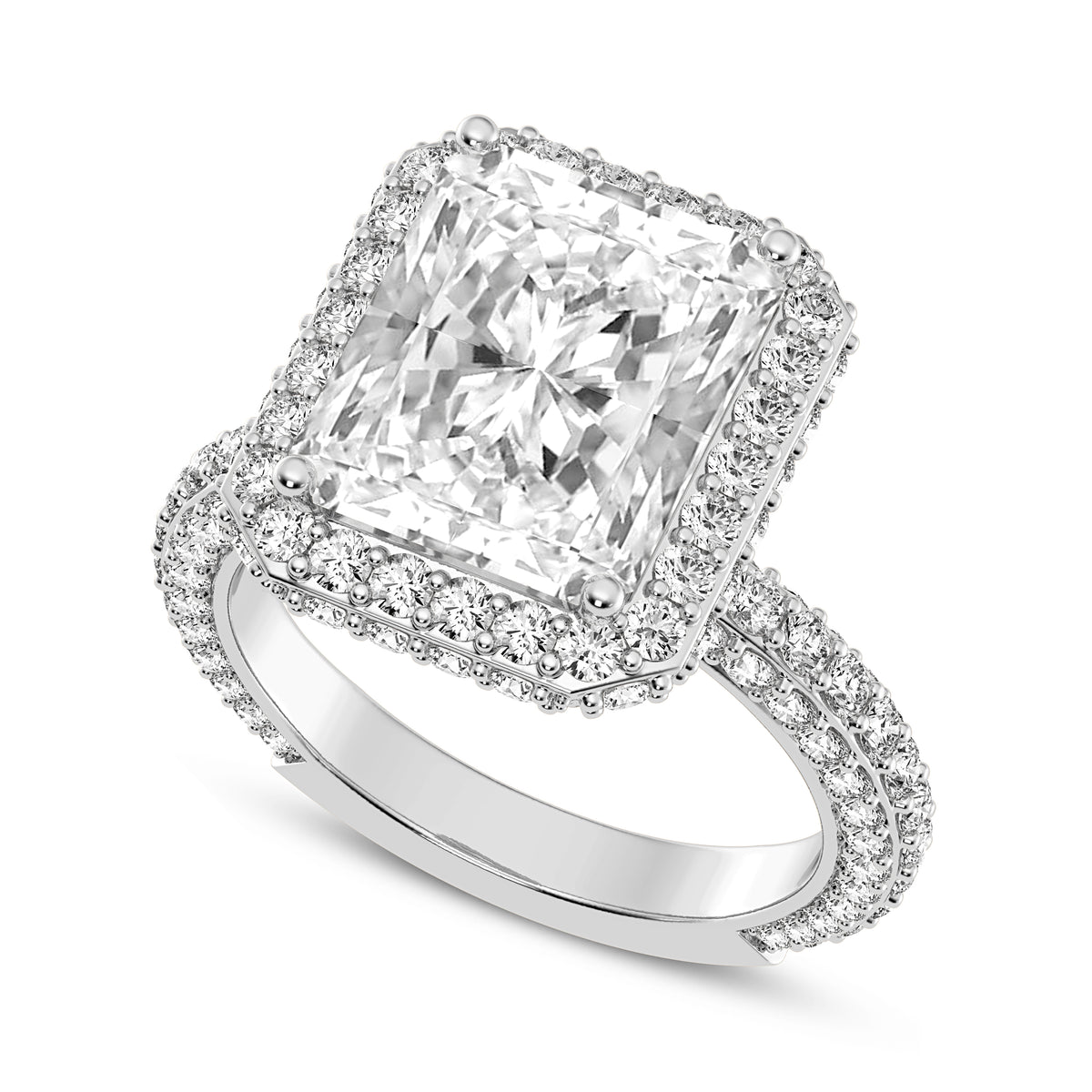 Radiant Cut Halo Engagement Ring (SKU#10058RG-500)