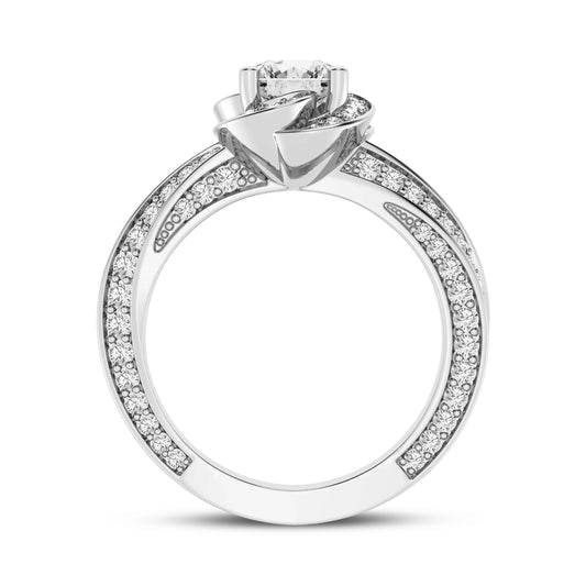 Round Without Halo Twisted Shank And Head Engagement Ring (SKU#10016RG-100)