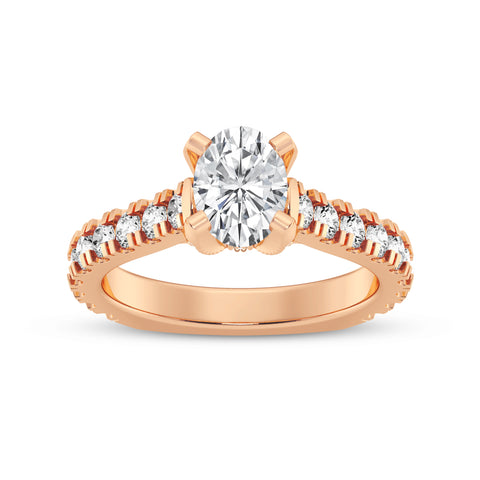 Oval Without Halo Engagement Ring (SKU#10019RG-100)