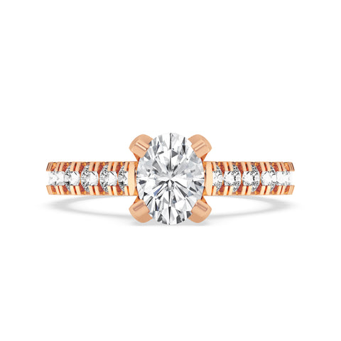 Oval Without Halo Engagement Ring (SKU#10019RG-100)