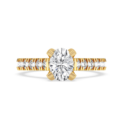 Oval Without Halo Engagement Ring (SKU#10019RG-100)