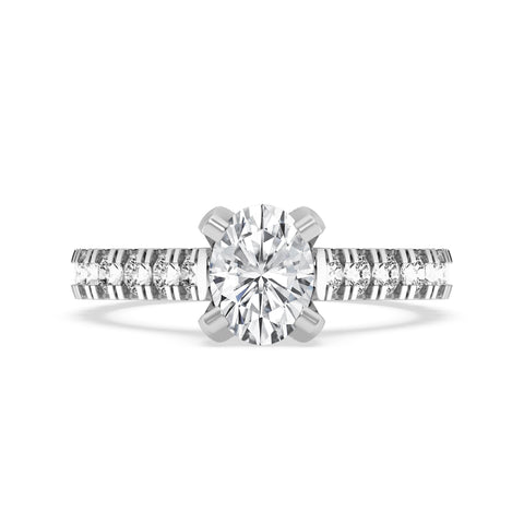 Oval Without Halo Engagement Ring (SKU#10019RG-100)