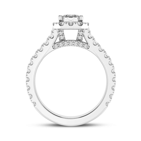 Emerald Cut Halo Split Shank Engagement Ring (SKU#10023RG-100)