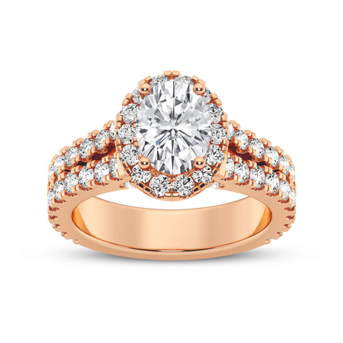 Oval Halo Split Shank Engagement Ring (SKU#10024RG-100)