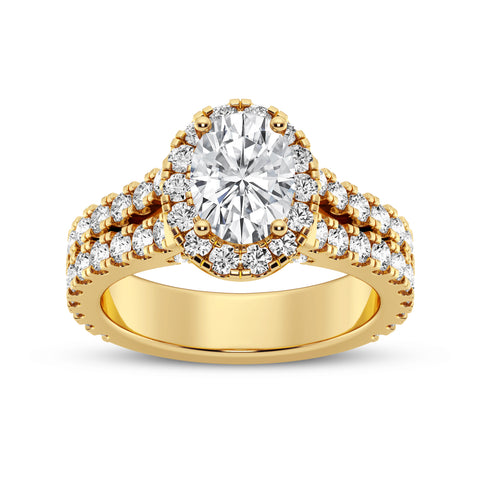 Oval Halo Split Shank Engagement Ring (SKU#10024RG-100)