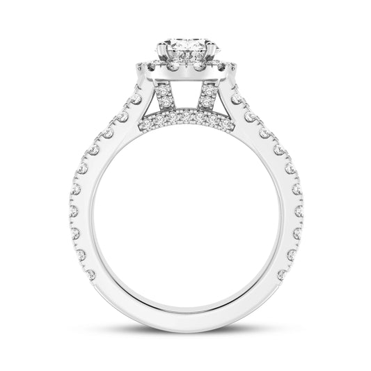 Oval Halo Split Shank Engagement Ring (SKU#10024RG-100)