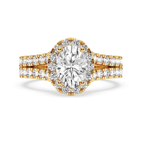 Oval Halo Split Shank Engagement Ring (SKU#10024RG-100)