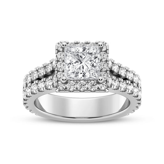 Princess Halo Split Shank Engagement Ring (SKU#10025RG-100)