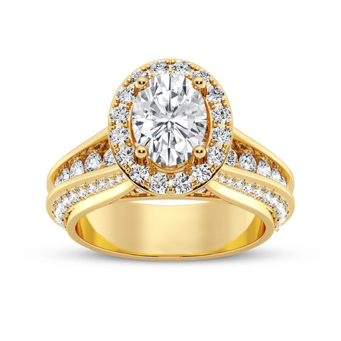 Oval Halo Pave Shank Engagement Ring (SKU#10035RG-100)