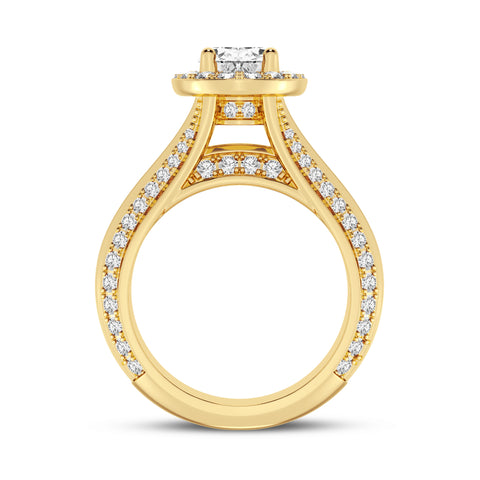 Oval Halo Pave Shank Engagement Ring (SKU#10035RG-100)