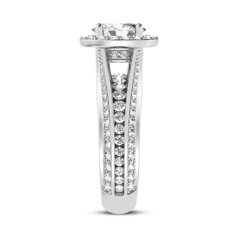 Oval Halo Pave Shank Engagement Ring (SKU#10035RG-100)