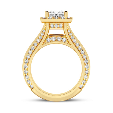 Princess Halo Pave Shank Engagement Ring (SKU#10036RG-100)