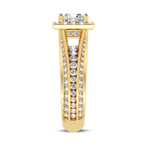 Princess Halo Pave Shank Engagement Ring (SKU#10036RG-100)