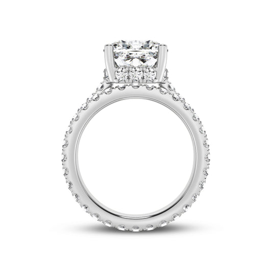 Cushion without Halo Engagement Ring with matching Band (SKU#01544RG)