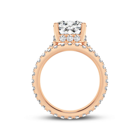 Cushion without Halo Engagement Ring with matching Band (SKU#01544RG)